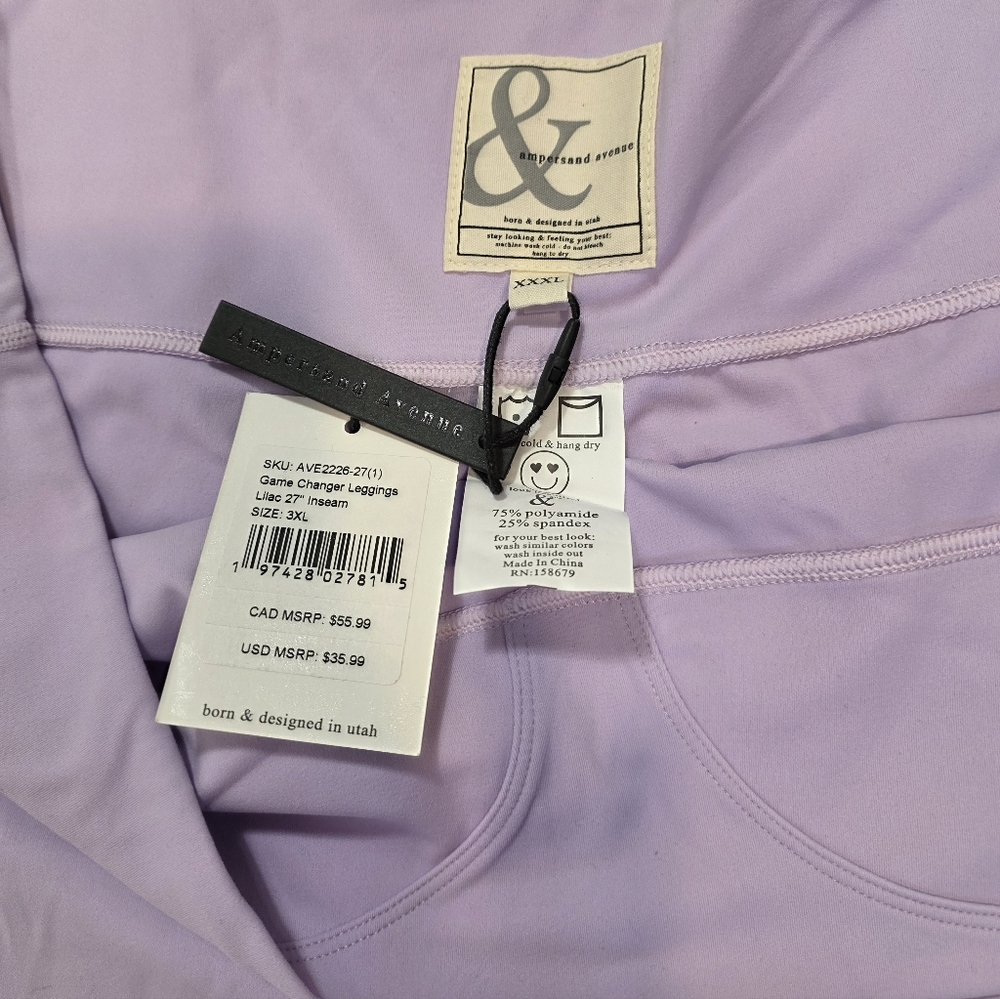 Ampersand Ave 3X Lilac Game Changer Leggings 27” High Rise NWT - Picture 7 of 10